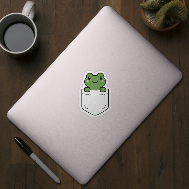 Funny Frog Pocket Pal Cute Amphibian Nature Frog Vibes by Yesteeyear